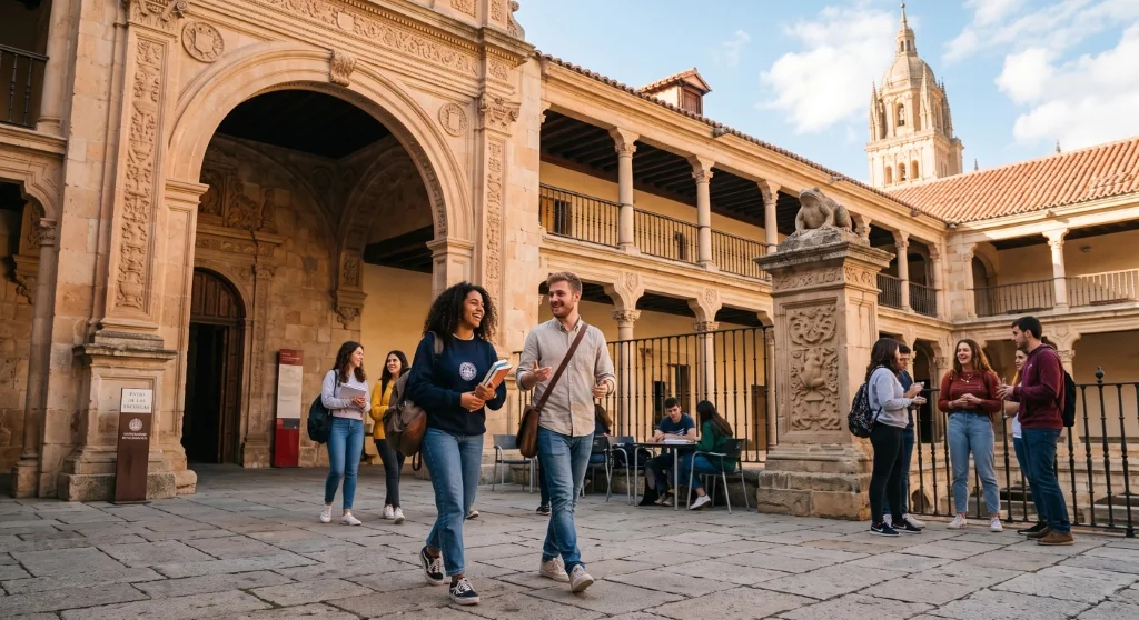 Étudiants échangeant autour de leur projet académique